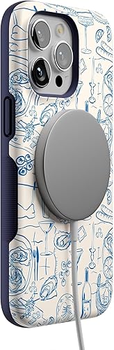 Vista 342 de Casely Funda para iPhone 15 Pro Max Jardín Secreto Flores mixtas Funda atrevida Compatible con MagSafe y botón de acción Secret Garden