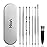 Hion 8 Pcs Ear Wax Removal Kit,Professional Double-Headed Ear Pick Earwax Removal Tools,316L Stainless Steel Ear Cleaner Curette with Cleaning Brush and Storage Box,Suit for Kid Adult(Silver)