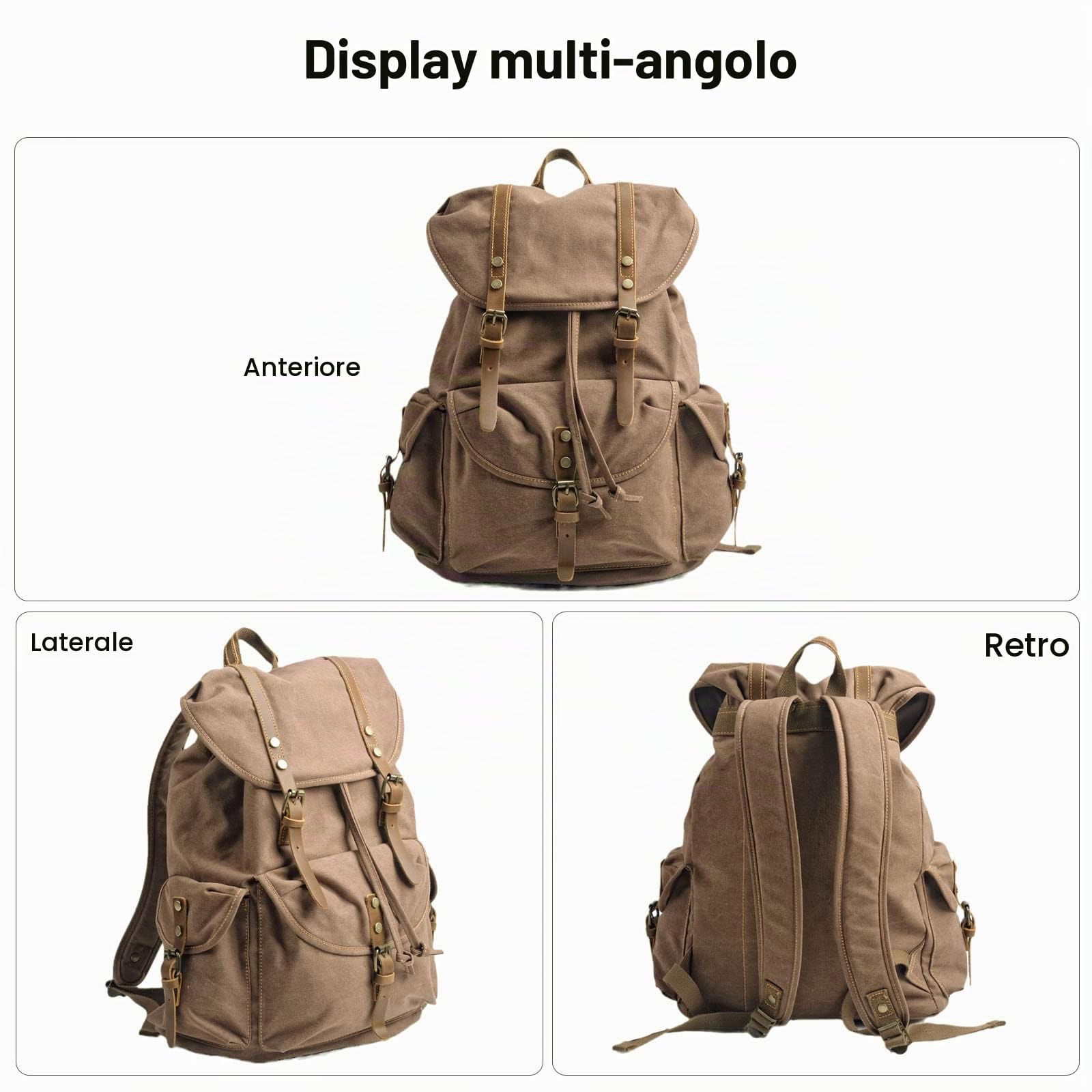 FANDARE Tela Zaino da Escursionismo Zaini Zainetto Trekking Borsa a tracolla Zaino Scuola Cartella Borsone con Couliss Zaino da Campeggio Viaggio Grande per Uomo Donna Sportivo Zaini da hiking