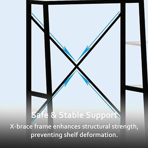 Miniatura 7 de Armario de almacenamiento sobre el inodoro con estante lateral y estantes, organizador independiente para ahorrar espacio sobre el inodoro con