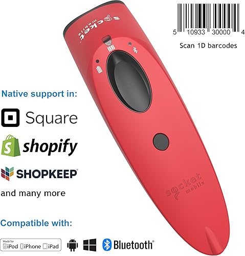 Miniatura 4 de SOCKET Scan S700, escáner de código de barras 1D, rojo y base de carga (CX3461-1929)