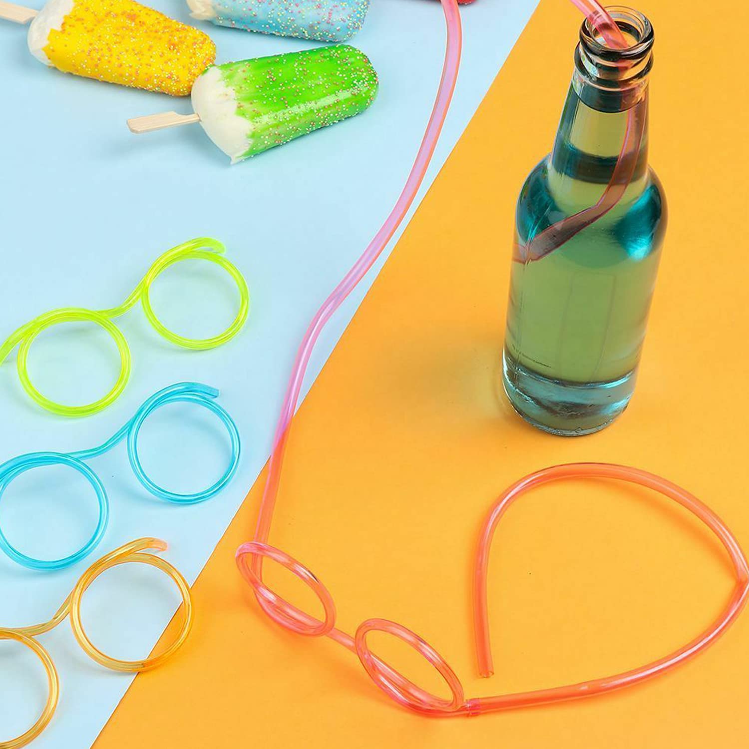 Buy Drinking Straws Glasses Plastic 5Pcs Fun Glasses Straw Covers Cap