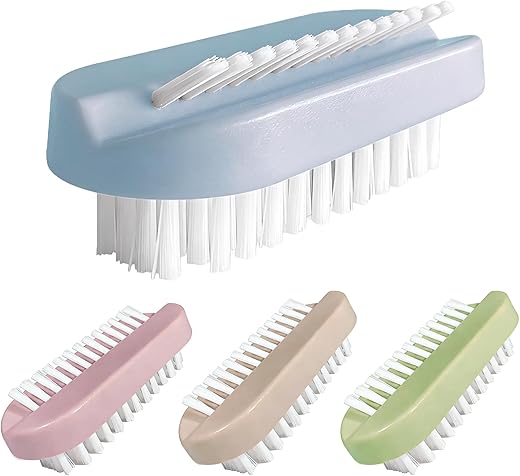 Nail Brush for Cleaning Fingernails 2 Sided Hand Fingernail Scrub Brush with Soft Stiff Bristles Nail Cleaning Brush 4PCS