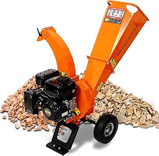 Wood Chipper Shredder, 7HP 212cc Heavy Duty Gas Powered Mulcher, 3" Max Diameter Capacity, 15:1 Reduction Ratio, Easy Assembly, EP-A Certified Orange