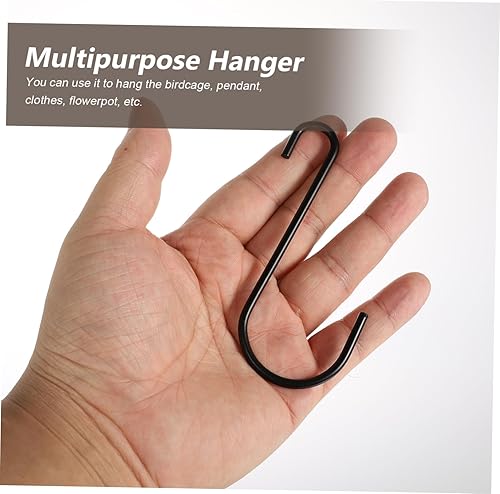 Miniatura 4 de Zerodeko Ganchos de pared en forma de S para abrigos, colgador de plantas de alta resistencia, colgador de carillón de viento, ganchos de metal