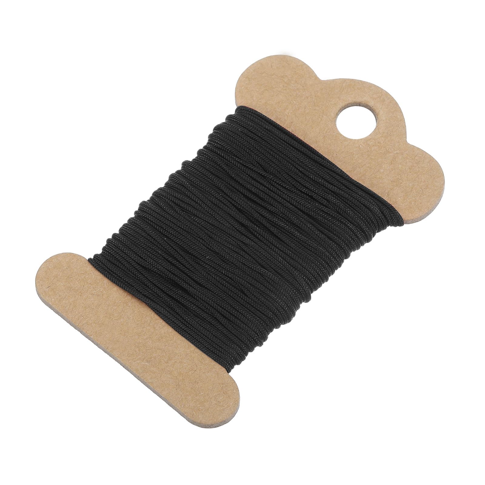 sourcing map Nylon String for Bracelets, 0.8mm Nylon Cord Satin String Beading Elastic String for Window Curtain Blind Bracelets Sewing Necklace Crafts, Black
