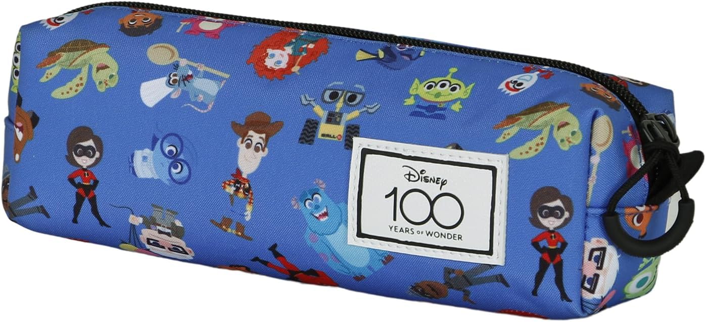 Disney 100 Family-2.0 FAN Square Pencil Case, Blue, Black, One Size, 2.0 FAN Square Pencil Case Family