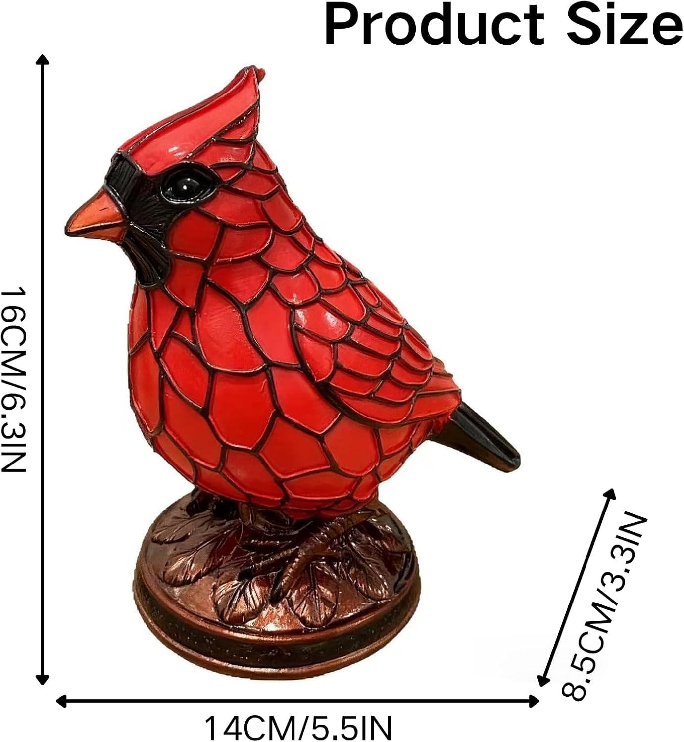 Cardinal Bird Table Lamp,Red Resin Night Light, Soft Warm Glow Decorative Light for Home Living Room Bedroom Desk Entryway, Thoughtful Gift Idea for Christmas Thanksgiving