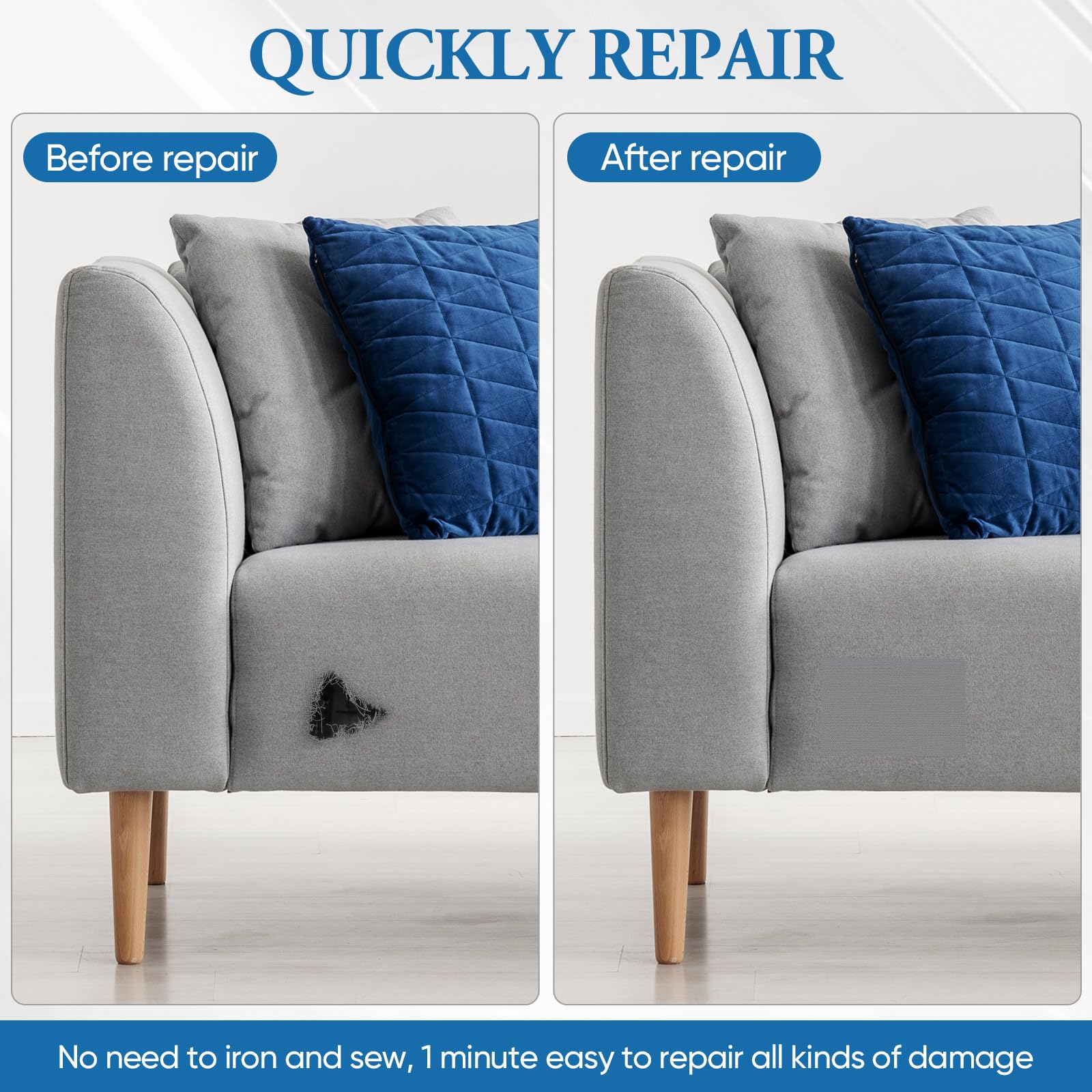 Patch De Réparation Auto-adhésif - Idéal Pour Réparer Canapés, Sièges