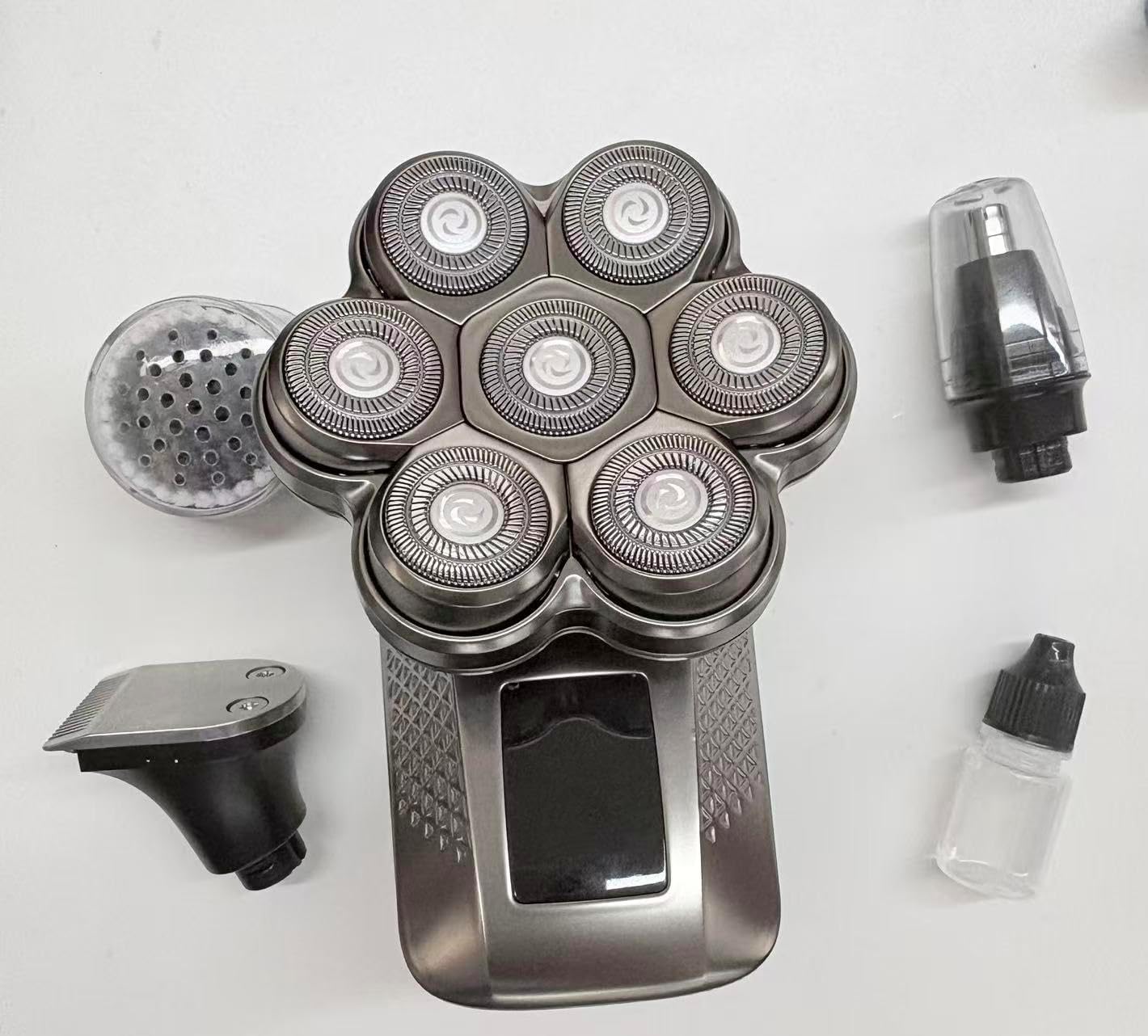 Head Shavers for Bald Men| Travel Lock, 5 in 1 Bald Head Grooming Kit-Chrome Silver