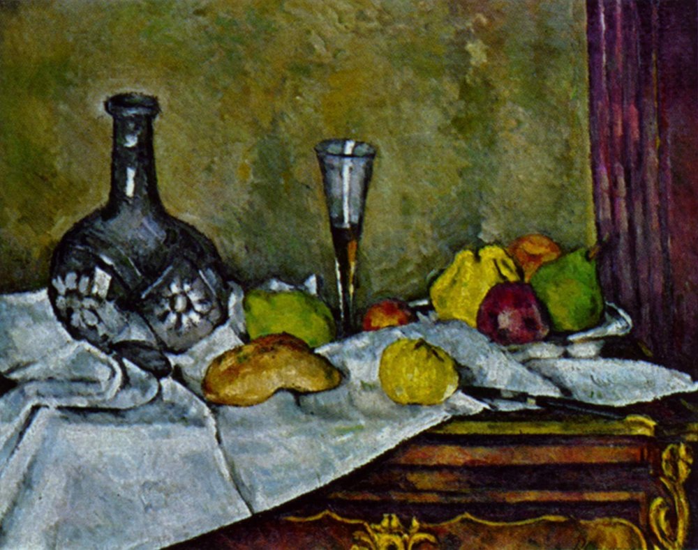 Póster Cézanne Still Life Food and Drink con acabado mate de alta fidelidad