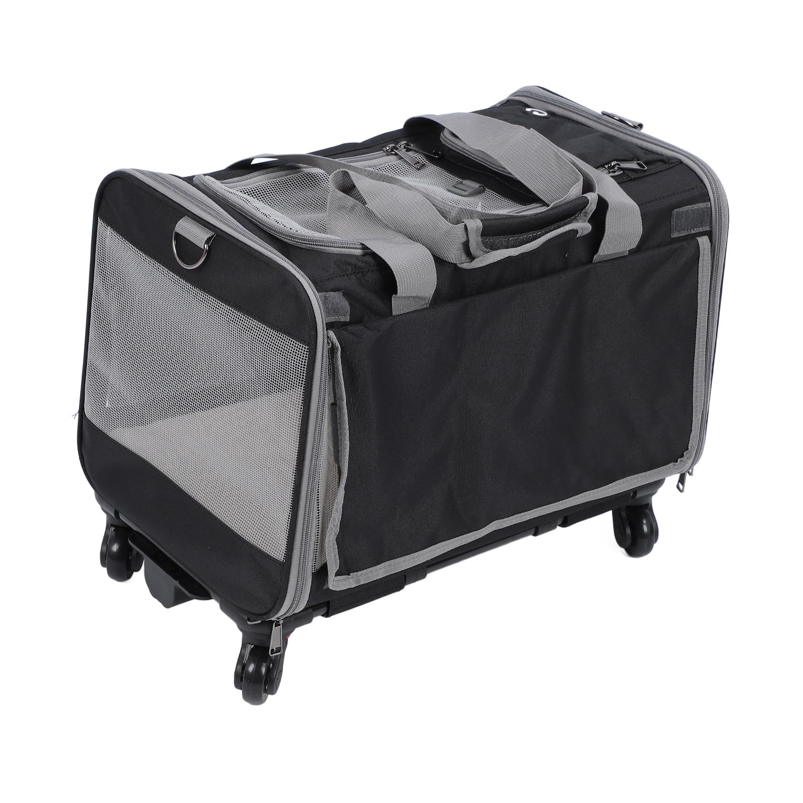 RIZGHWOY Przenośny Transporter dla Psa i Kota z Kółkami Składany Transporter dla Zwierząt dla Szczeniąt dla Buldogów Francuskich Boston Terriery Habbards Corgis Oxford Tkanina 18,5x11,8x15,4 Cala