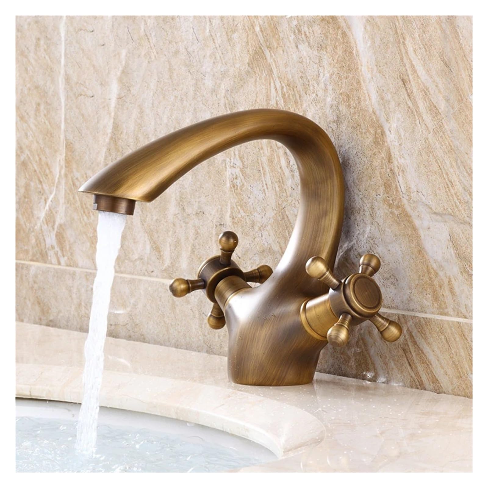 Mélangeur de lavabo rétro en bronze pour une salle de bains cosy - 6