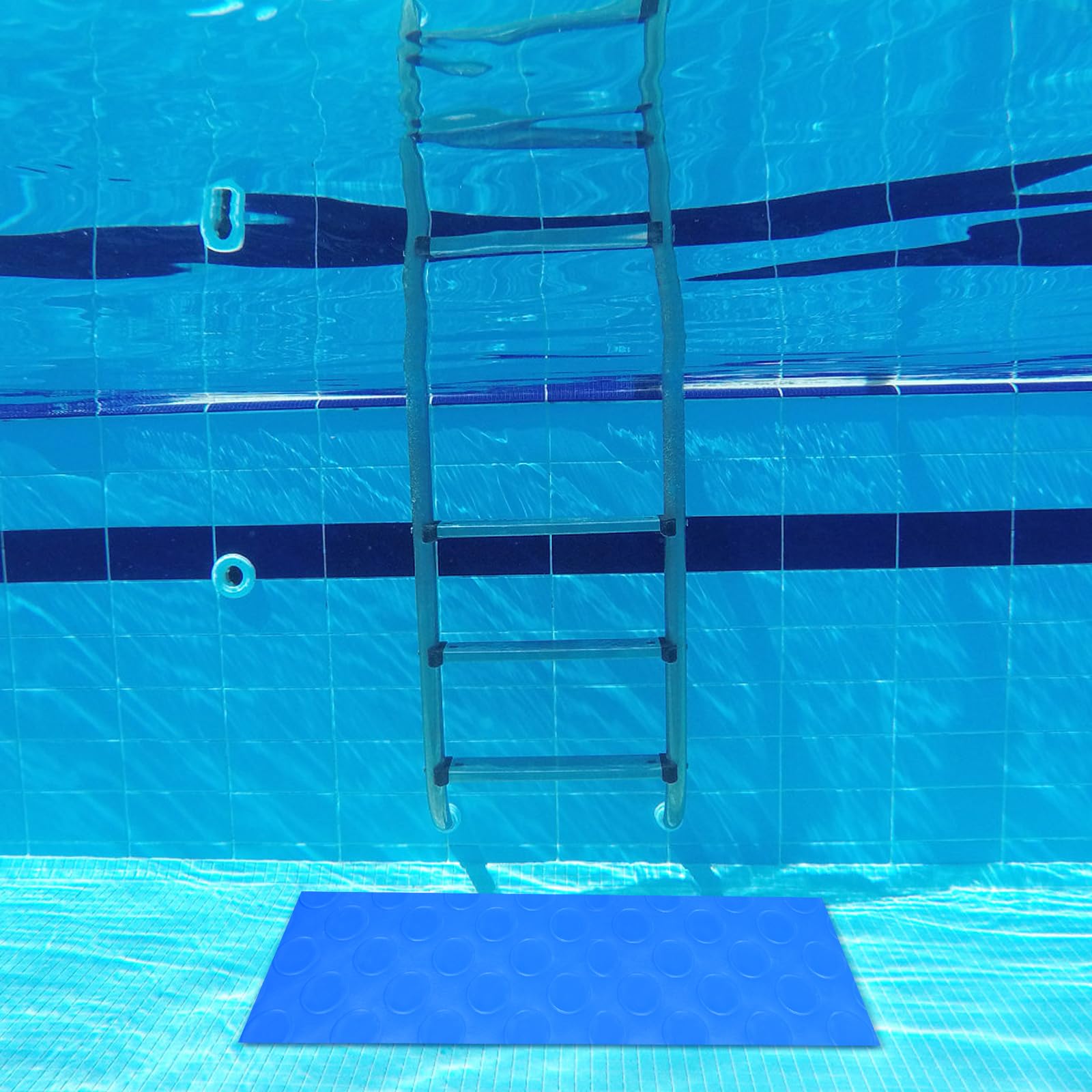 2 Alfombrillas de Escalera de Piscina, 23 × 90 cm, con Textura Antideslizante y Protección a Escala para Escaleras