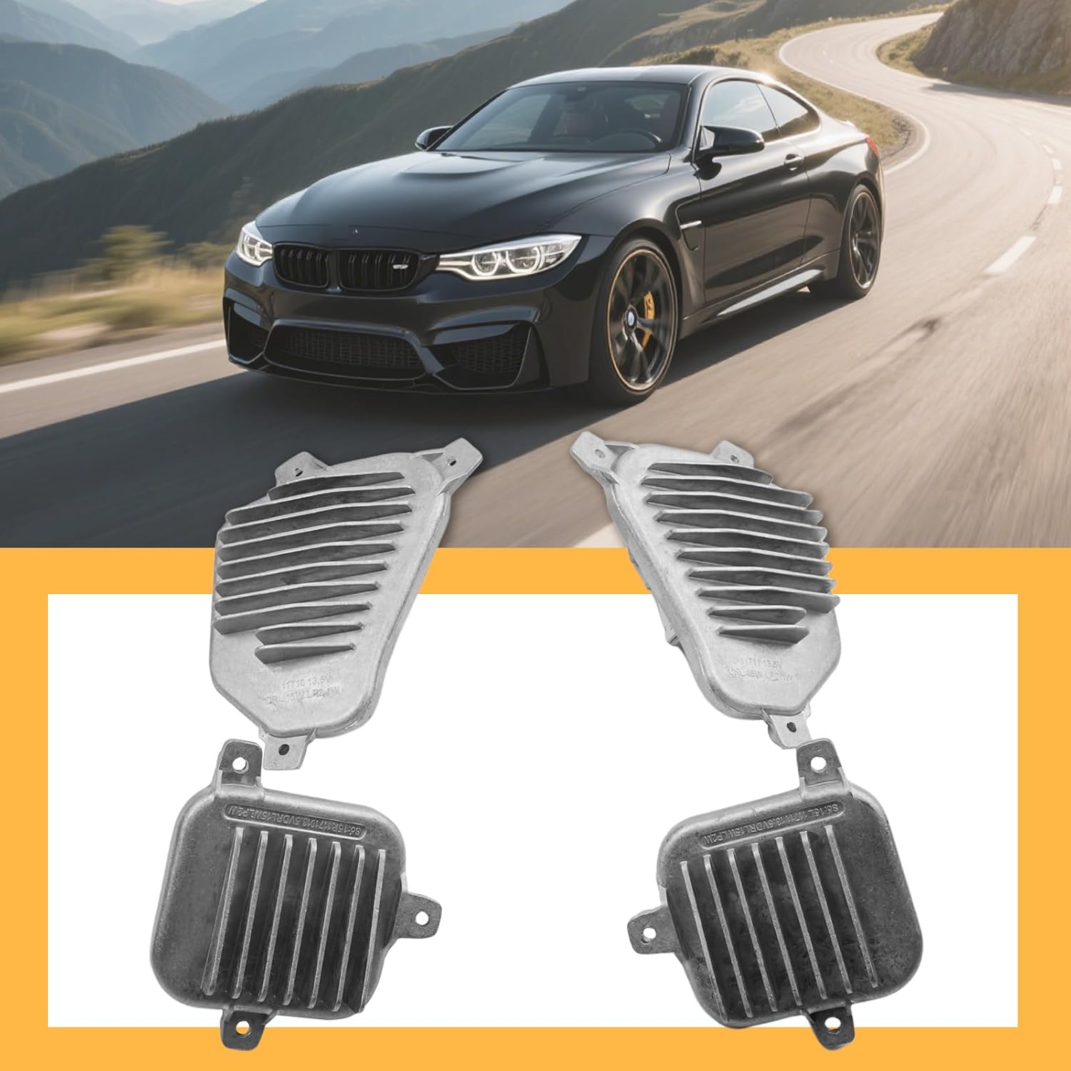 4Pcs LED Headlight DRL Daytime Running Lights Modules Fits for BMW X1 F48 2014-2019 Replacement for 63117428791 63117428792