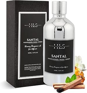 Hotel Luxury Scents Santal Essential Oil for Diffusers - Sandalwood, Musk & Amber Aromatherapy Blend - 5 Star Hotel Fragrance Diffuser Oil for Home - 100ml