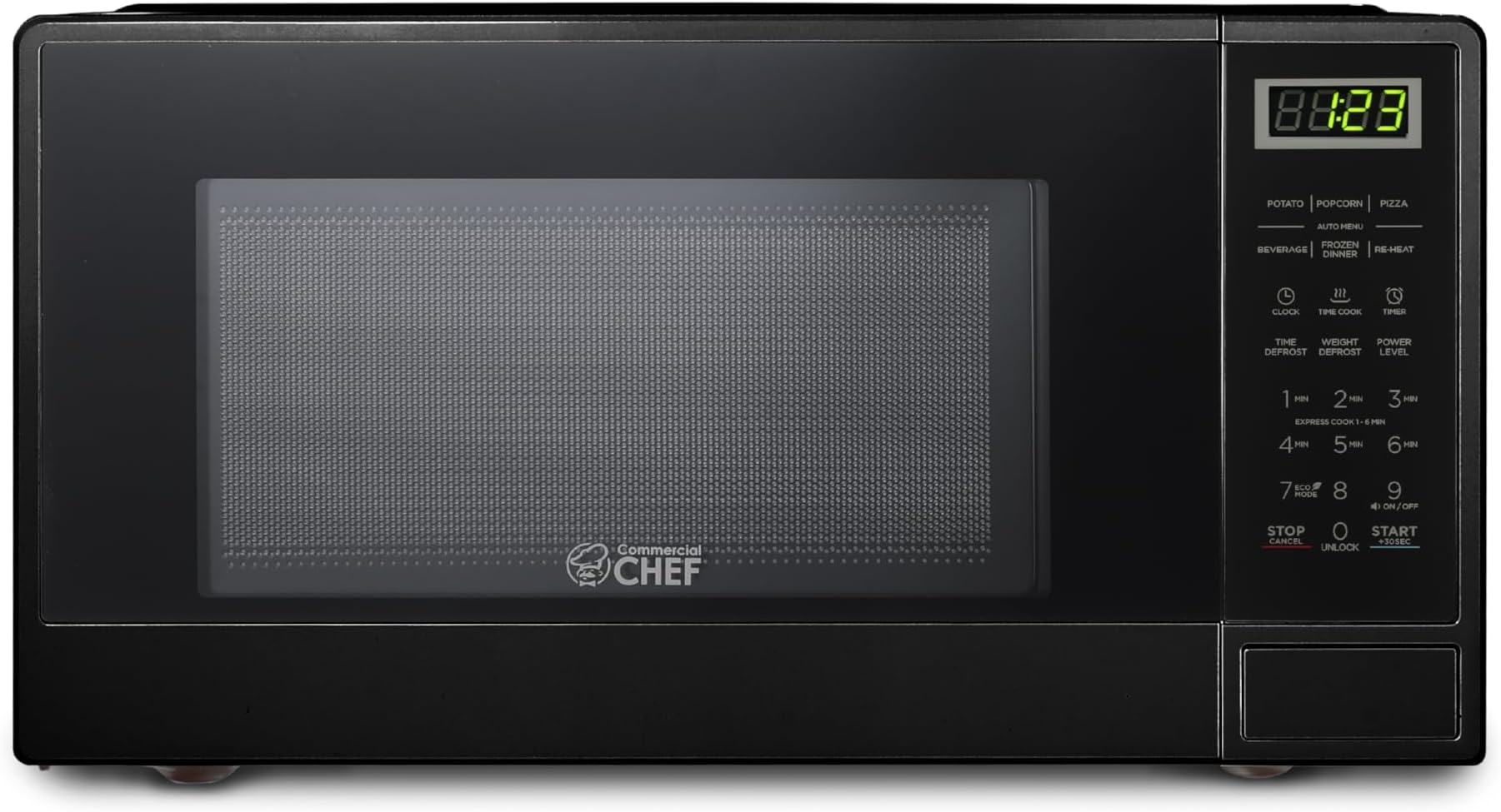 1.1 Cu Ft Microwave with 10 Power Levels, Small Microwave with Push Button, 1100W with Kitchen Timer, Door Lock, & Digital Controls, Black