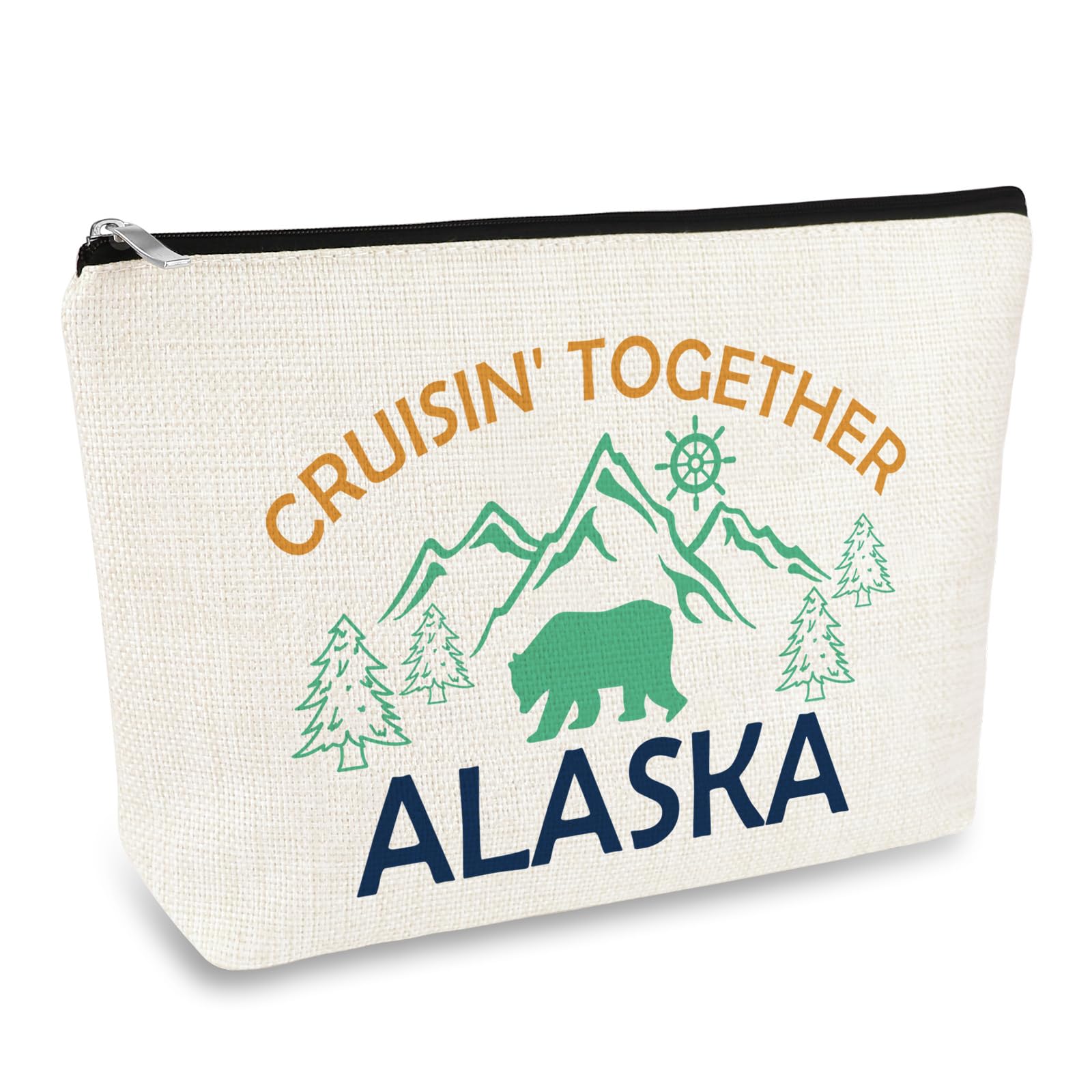 Alaska Gifts Travel Makeup Bag Cruise Gift for Girls Women Alaska Themed Cosmetic Bag Alaska Travel Gift Alaska Lover Alaska Souvenir Birthday Graduation Gifts for Sister BFF Friends Toiletry Bags