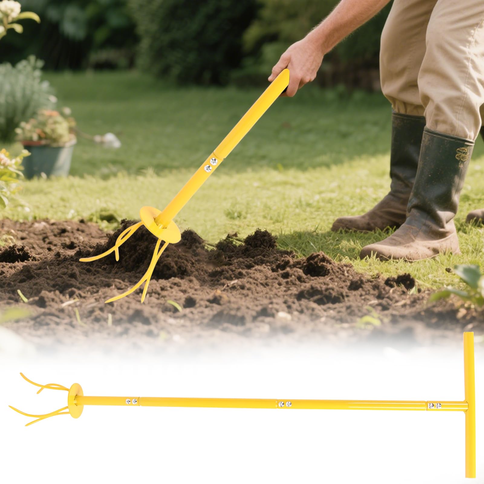 Garden Twist Pinne Manuell - Garten Twist Grubber | Garten Krallen | Werkzeug | Abnehmbare Gartenarbeit Handwerkzeuge Hacke Gartenwerkzeug | Tragbarer Drehgrubber Gartenwerkzeug Grasentferner We