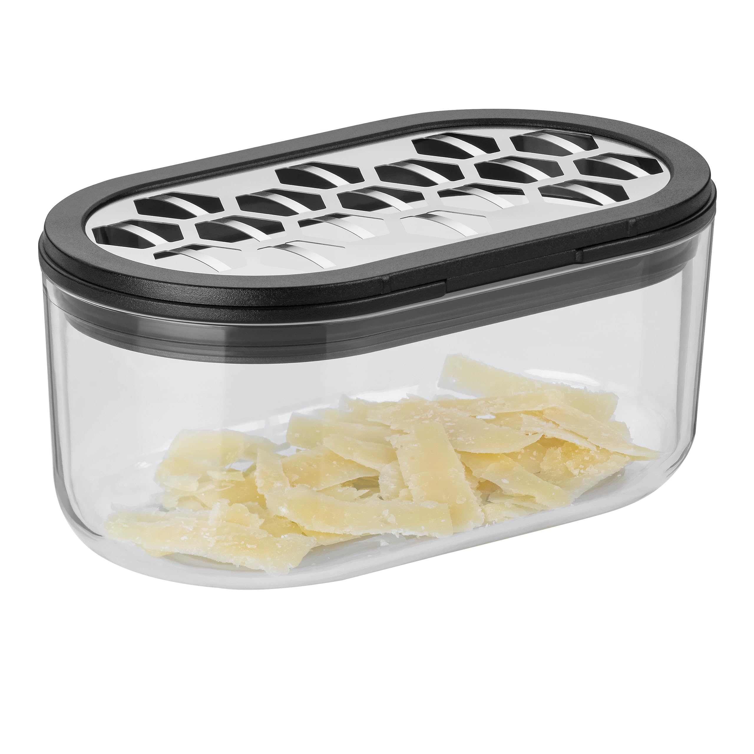 Kaasrasp met houder, roestvrijstalen rasp voor de keuken met 2