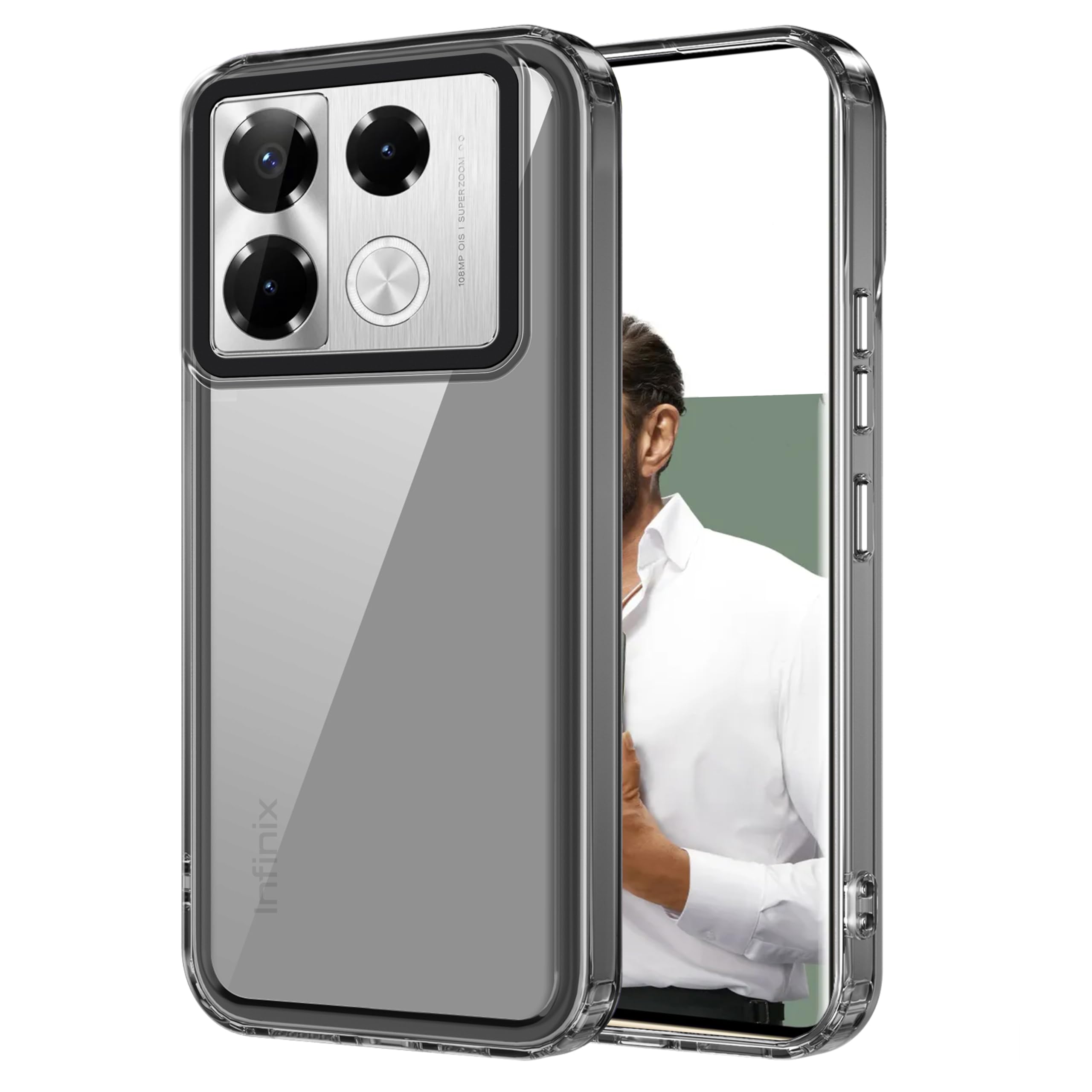 amazon basics Back Case Cover for Infinix Note 40 Pro 5G (Polycarbonate_Translucent Black) (B0D2P2XZKG) Amazon Price History, Amazon Price Tracker