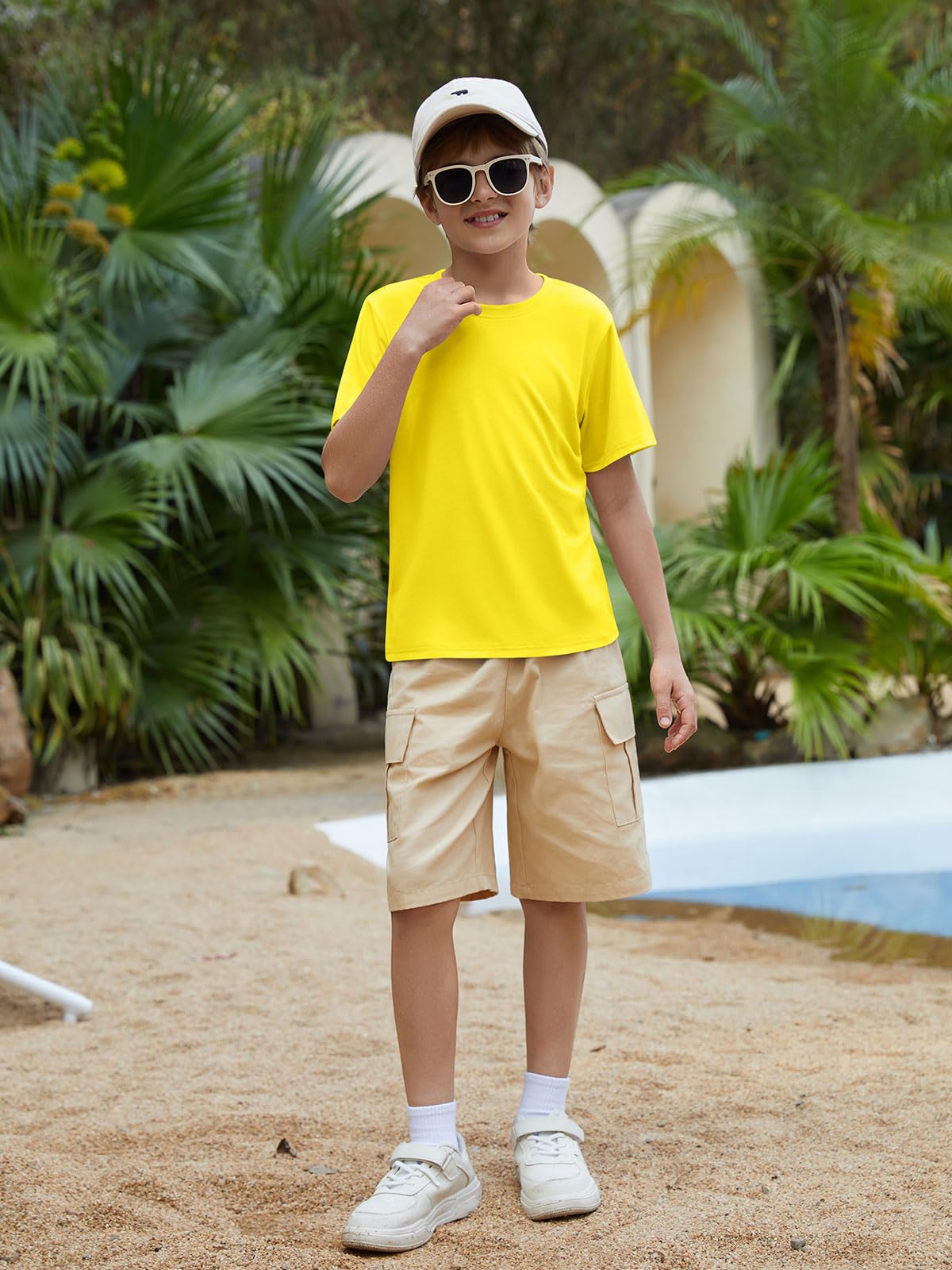 Boys Athletic Short Sleeve T Shirts Kids Summer Workout Tops Crewneck Basic Tee 5-14 Years - 5