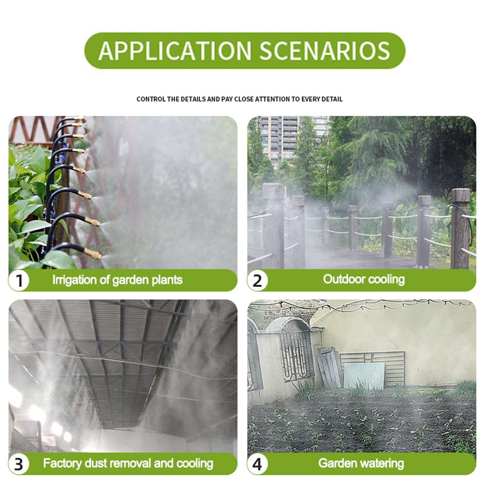 Kit d'irrigation goutte à goutte, système d'arrosage automatique avec connecteurs rapides et buses atomisantes à 360 degrés pour système d'arrosage pour jardin, plantes, pelouse, terrasse (25 buses)
