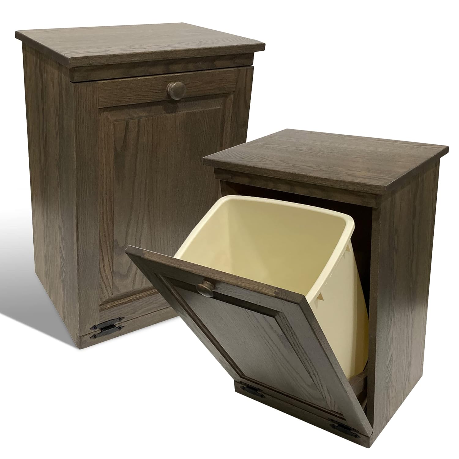 Peaceful Classics Tilt Out Trash Cabinet- Amish Handcrafted Wooden Pull Out Cabinet, Decorative Trash Bin Cabinet for Kitchen, Bedroom, & Home Patio, Tilt Out Laundry Hamper Cabinet, Harvest