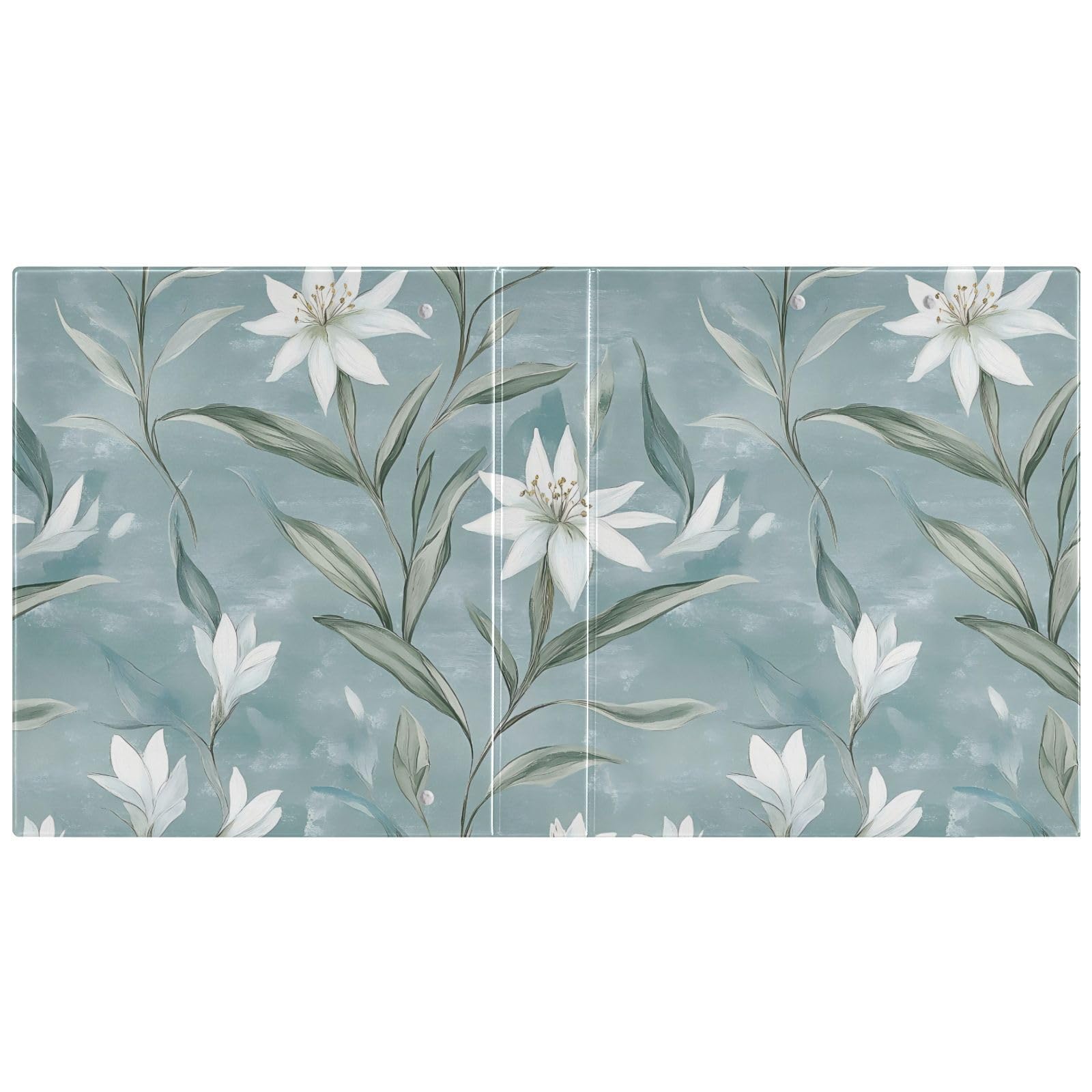 Raccoglitore scolastico bianco con fiori retrò da 1 e 1/2 pollici