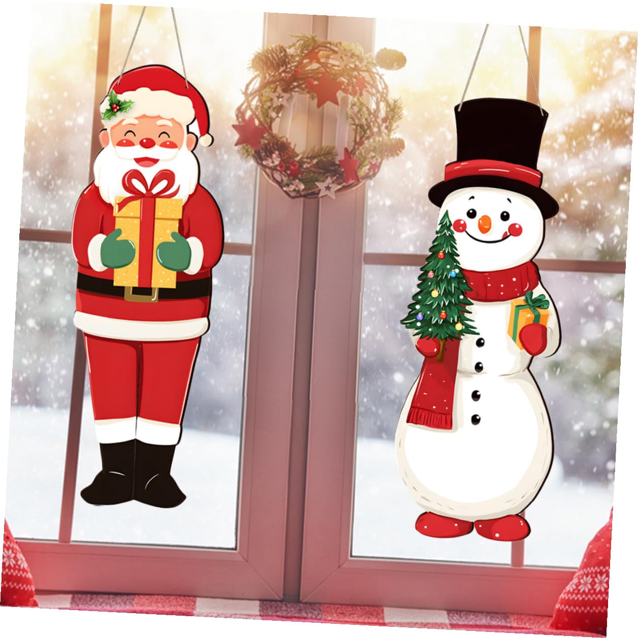 Holz Schneemann Weihnachtsbaumschmuck Hängend Wanddeko Schneemann Dekorationsfigur Weihnachtsmann Weihnachtsbaumschmuck Kugeln Weihnachtsschmuck für Zuhause Büro oder Geschäft