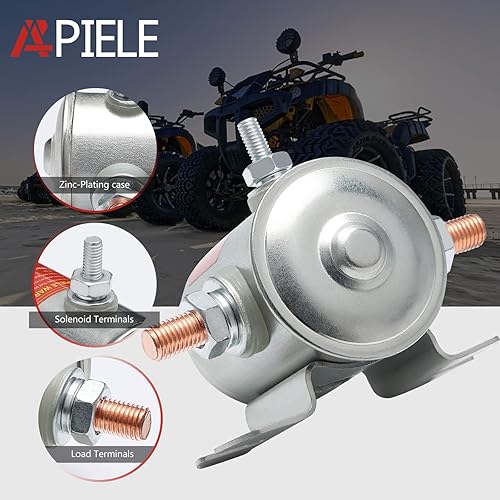 Miniatura 2 de APIELE Relé de solenoide continuo 12V DC 125A 3 terminales Solenoide de arranque resistente Galjanoplastia de zinc Max 300A en Rush SPST 1NO
