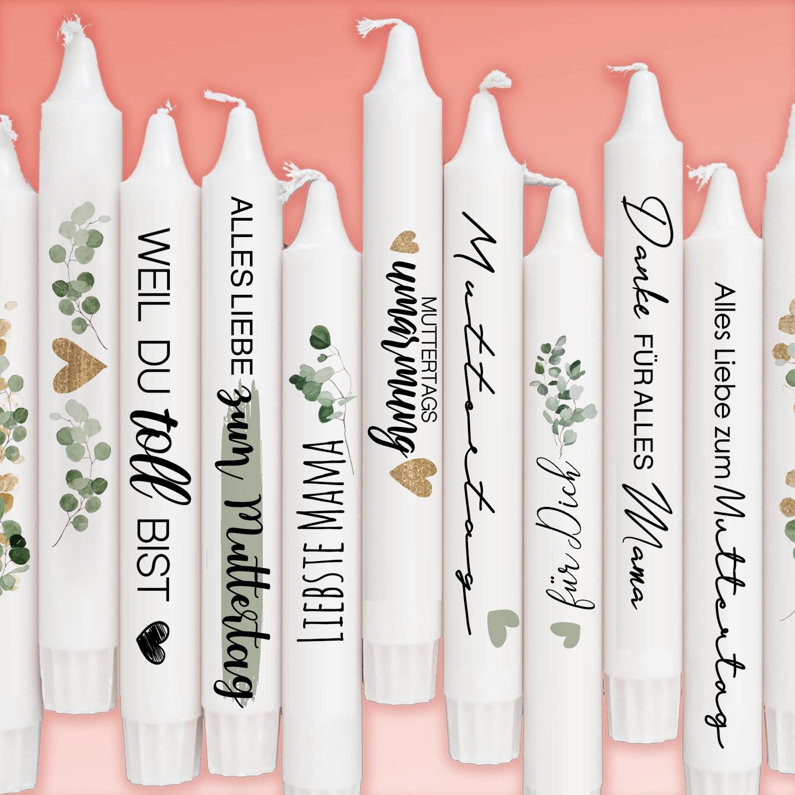 Profiqualität Kerzenfolie, A4 Kerzen Tattoo Folie Muttertag,Kerzen Aufkleber Kerzentattoo,Wasserschiebefolie Kerzen,Mama Wasserschiebefolie DIY Kerzen,Kerzensticker–Muttertag Kerzentattoos(D)