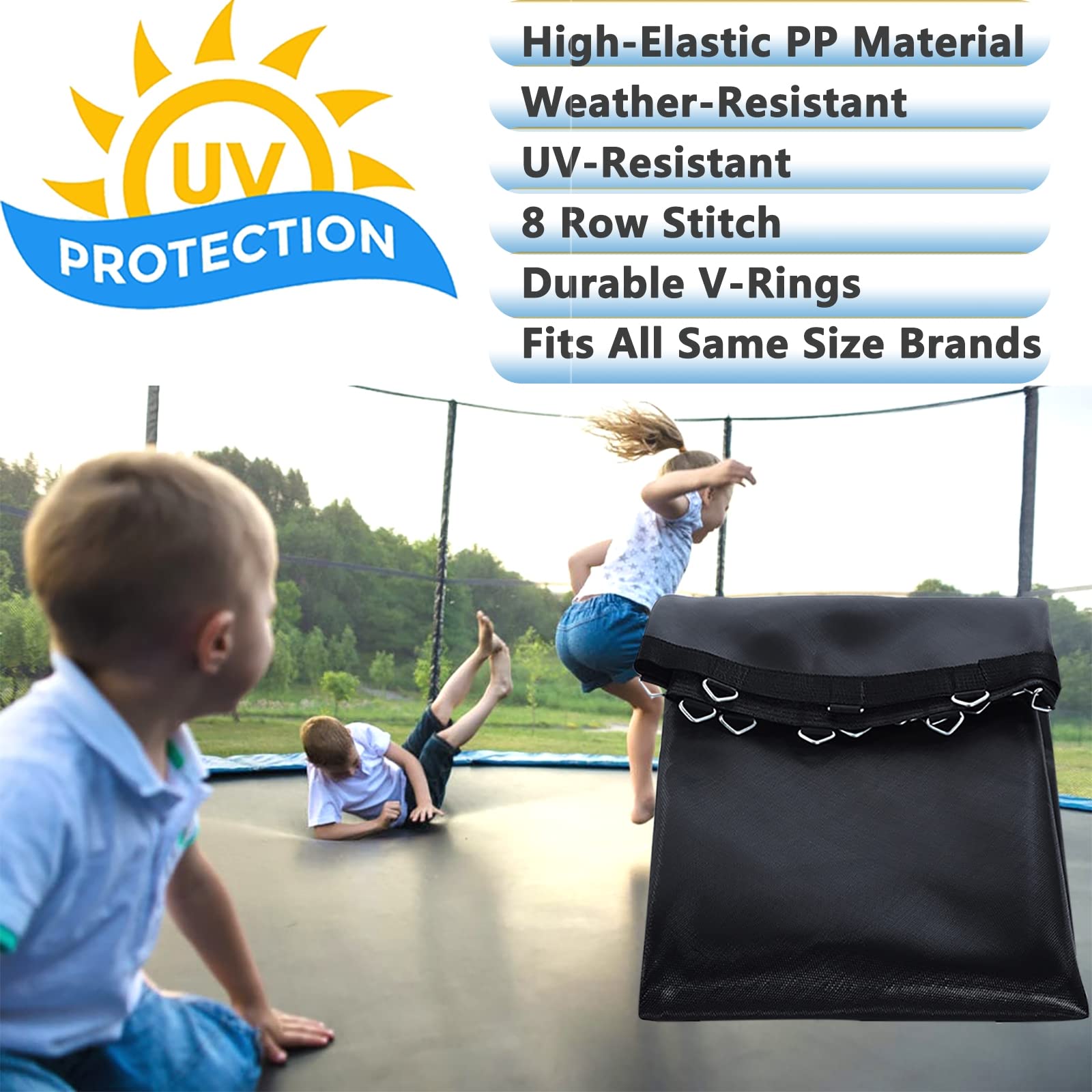 Tappeto Elasticizzato Di Ricambio Per Trampolino 305 Cm - 60 Occhielli, Portata 180 Kg, UV Resistant - 4