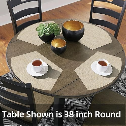 Miniatura 166 de SHACOS - Manteles individuales de PVC para mesas redondas, manteles individuales con curvatura, antideslizantes, resistentes al calor, de vinilo,