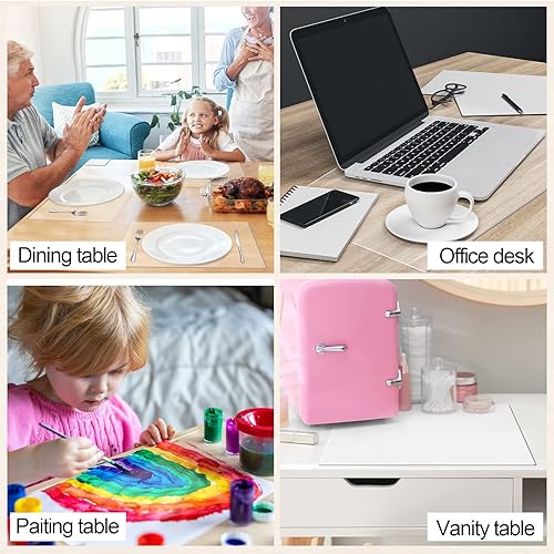 Miniatura 5 de 4 protectores de mesa transparentes de 12 x 16 pulgadas de plástico de 0.059 in de grosor, impermeable, fácil de limpiar, resistente a la limpieza,