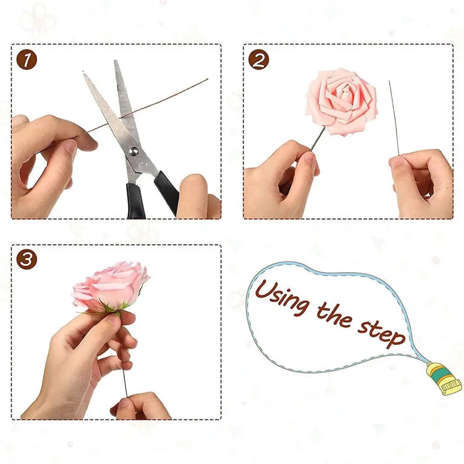 Blumendraht, Floristendraht 0,45 mm künstliches Zubehör, weiche Blumendrahtstiele, Kranzherstellung, Blumen, DIY-Blumenhandwerk, Eisendraht, mit Kleber umwickelter Blumenstab(Green 60cm)