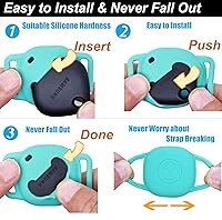 Vista 3 de Lofekea Sillicone - Funda para Galaxy SmartTag, 2 unidades Samsung Smarttag+Plus Finder Tracker Holder para collar de perro y mascota, soporte