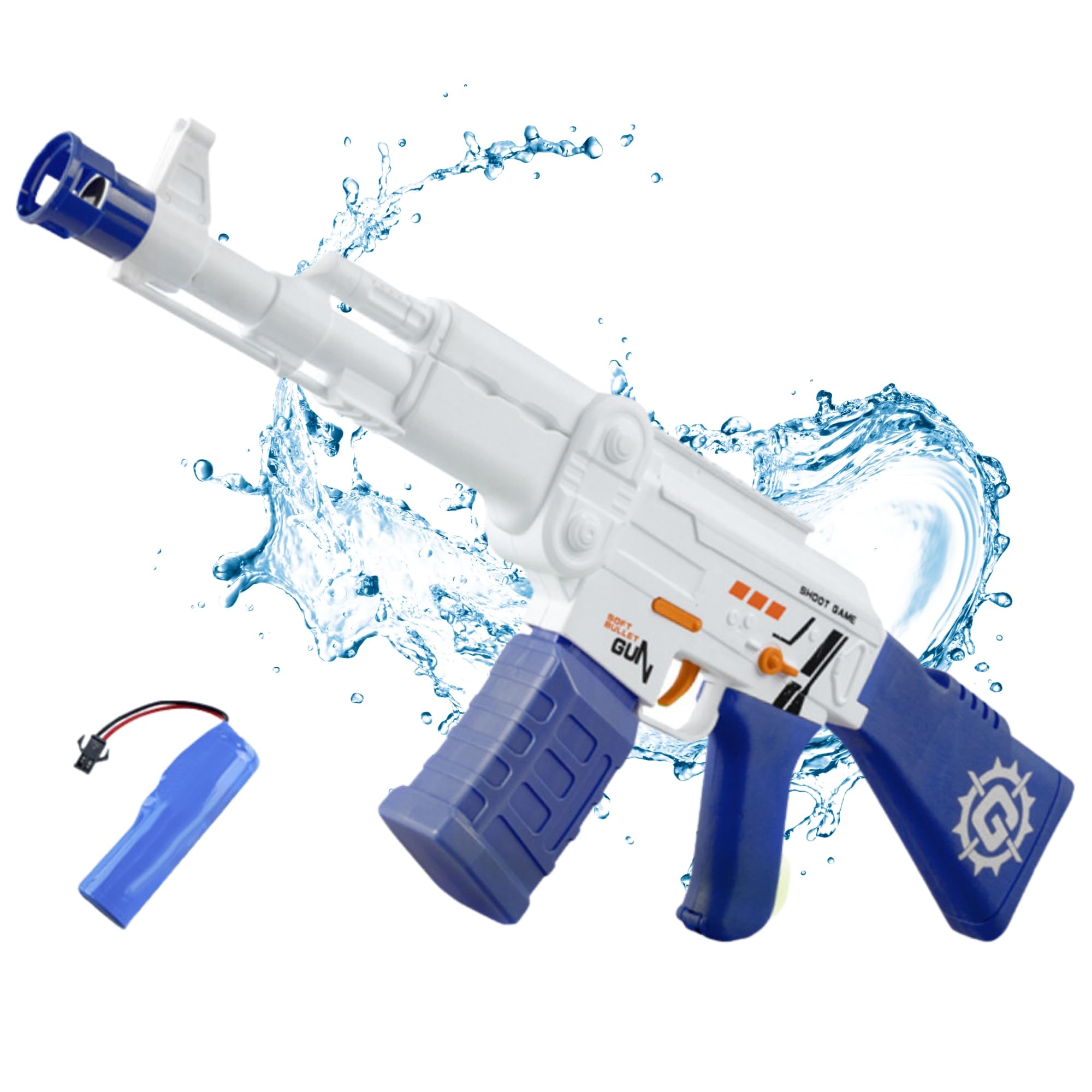 Pistola Agua Eléctrica. Pistola de Agua Automática con Disparo de Largo Alcance para Niños, Batería Recargable USB, con Depósito de 200ml de Alta Presión. Juguete de Verano, Piscina, Playa.