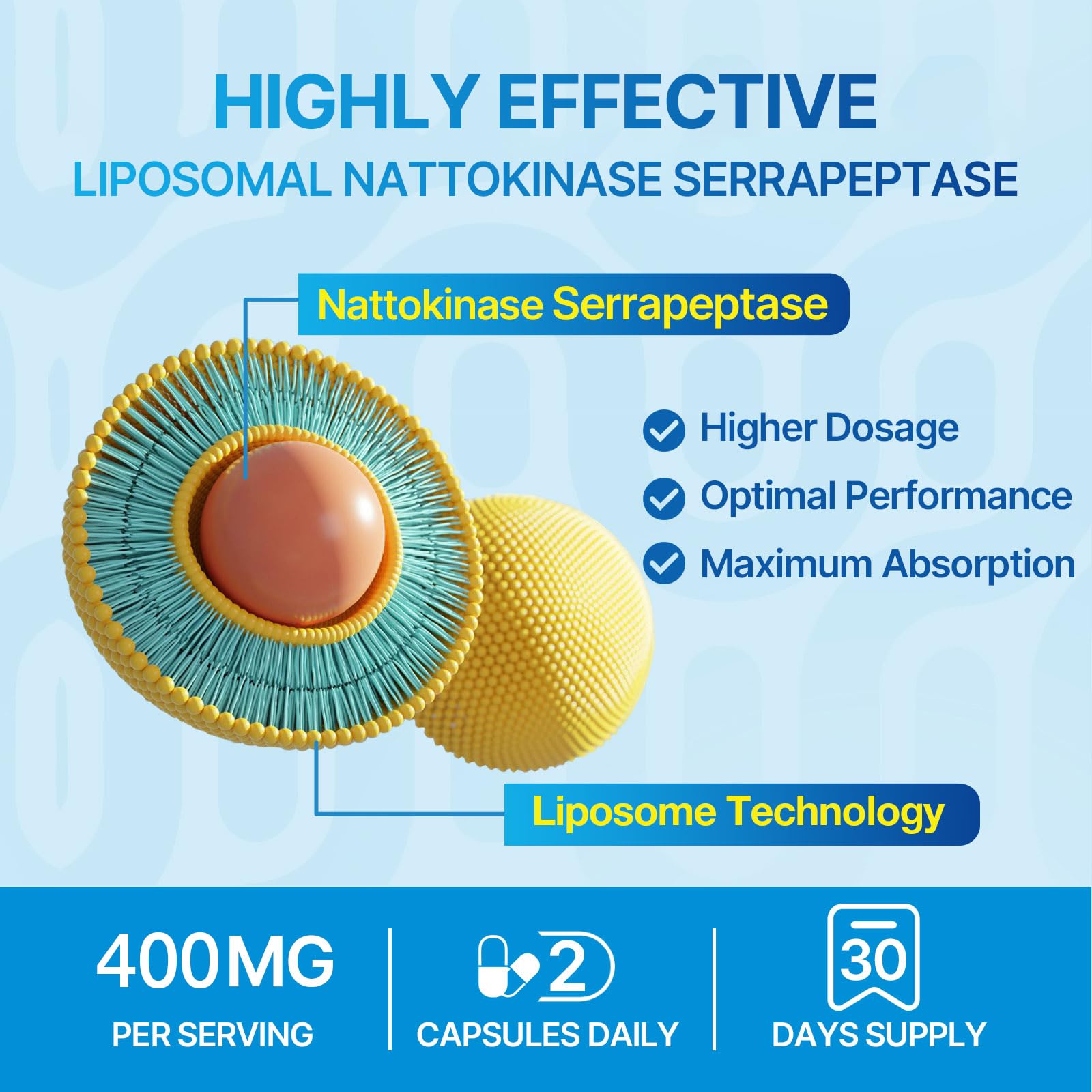 Liposomal Nattokinase 12,000 FU Serrapeptase 360,000 SPU Enzyme Supplement — Amazon image 4