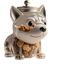 Cute French Bulldog Snack Jar, Airtight Glass Container with Lid for Cookies, Coffee Pods & Pet Treats - Decorative Kitchen Storage for Dog Lovers Siberian Husky