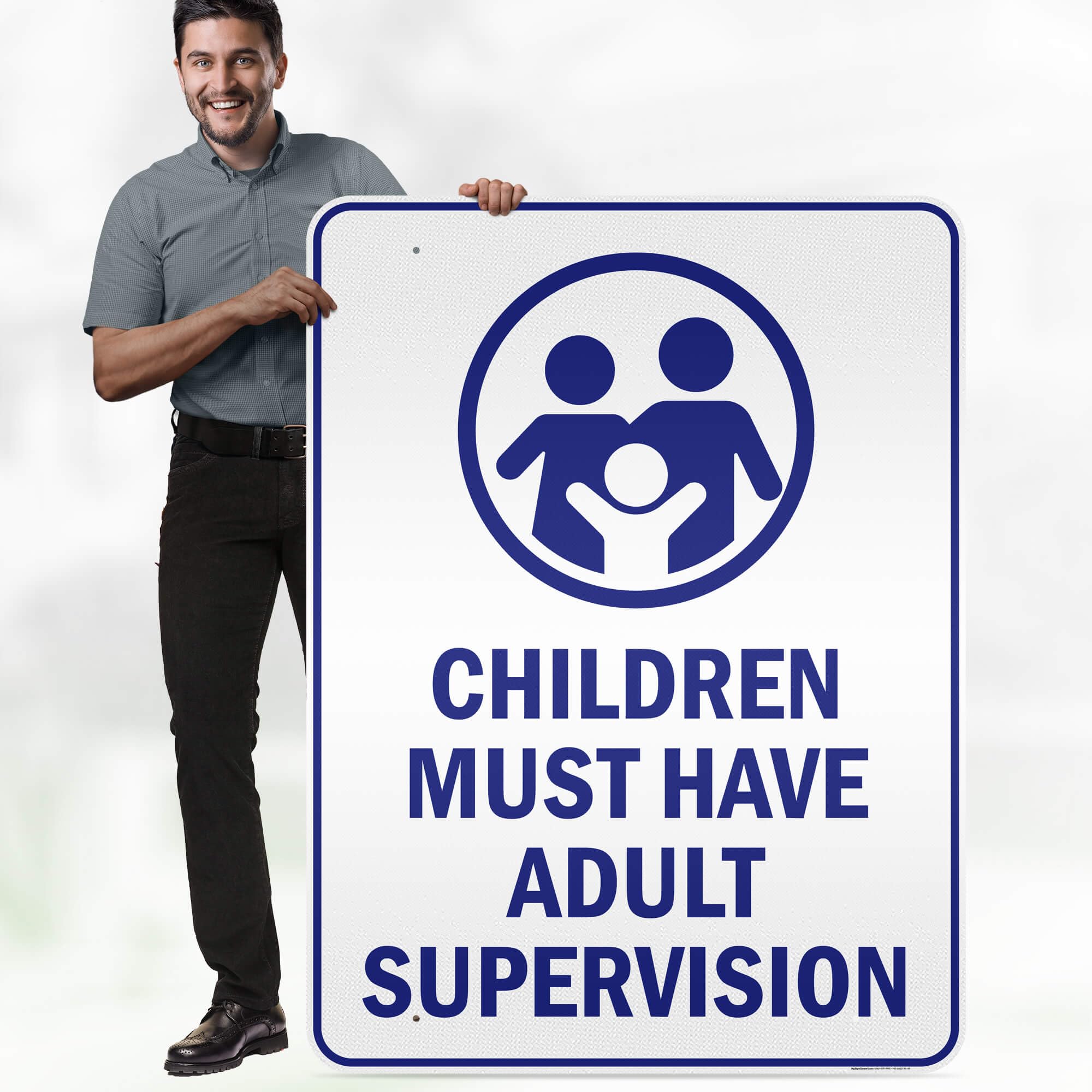 Children Must Have Adult Supervision Pool Sign, 36x48 Inches, Reflective, Rust Free DiBound, Fade Resistant, Made in USA by My Sign Center