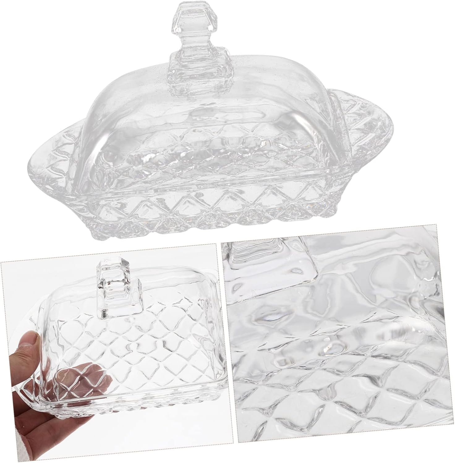 1set Covered Butter Dish Elegant Butter Holder for Fresh Keeping Household Box Smooth for Kitchen Organization and Storage