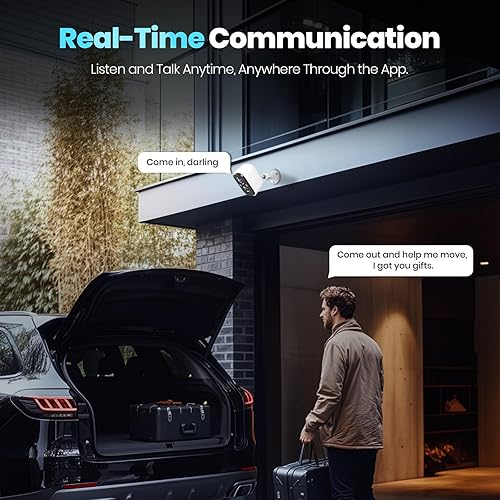 Miniatura 6 de Techage Cámaras de seguridad inalámbricas para exteriores, cámaras WiFi alimentadas por batería 2K para seguridad en el hogar con detección de