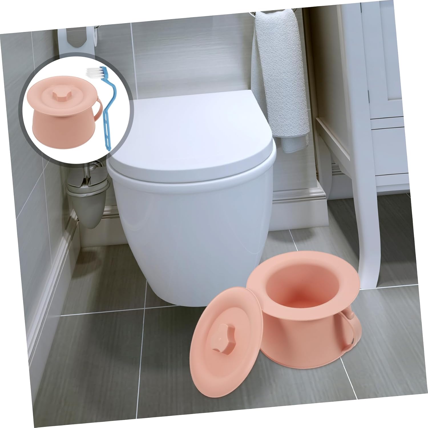 Elderly Urinal for Patient Use Female Bedside Seat Bin Night Container Portable Compost Urine Bottle