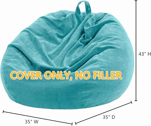 Miniatura 179 de Nobildonna - Funda para silla de puf (relleno sin relleno) de nido de pájaro para niños y adultos. Puf extra grande para almacenamiento de animales