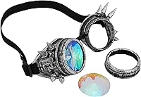 Vista 86 de Gafas caleidoscopio para raves trippy psicodélico steampunk con lentes de cristal de difracción de prisma arcoíris