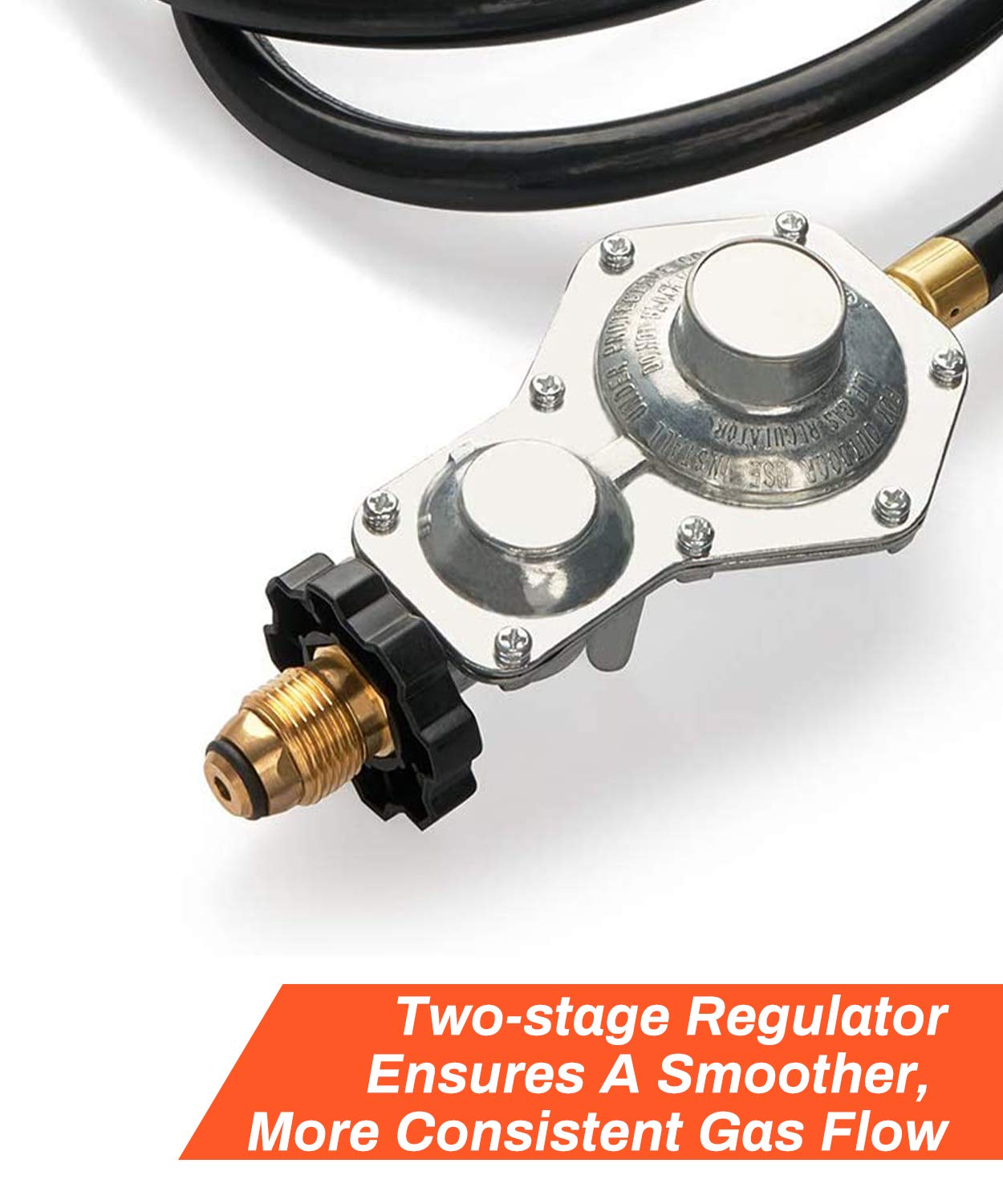 GASPRO 10FT Two Stage Propane Regulator Hose with P.O.L. and 3/8 Inch