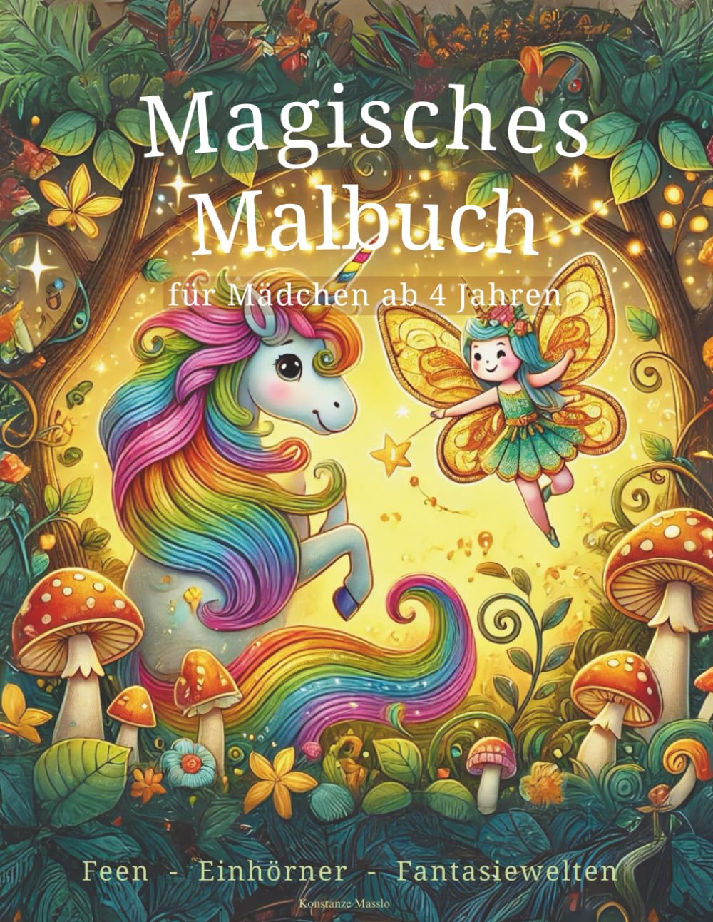 Magisches Malbuch für Mädchen ab 4 Jahren: Feen, Einhörner & Drachen – Fantasievolle Ausmalbilder zum Entspannen, Träumen und Kreativsein
