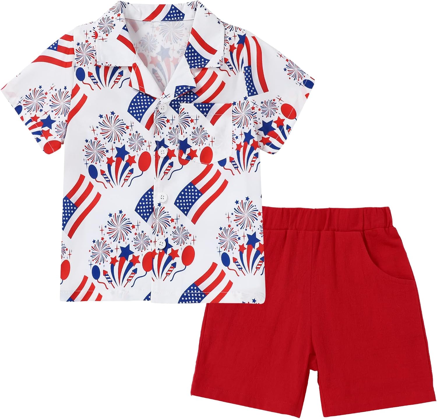 YALLET Toddler Boy Clothes Summer Outfits Short Sleeve Button Down Shirt+Shorts Baby Boy Beach Casual Clothe 1-10 Years