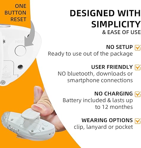 Miniatura 8 de Rastreador de fitness, contador digital de pasos con linterna LED y sirenas de alarma personal, altavoces extra fuertes de 110 dB para mujeres,